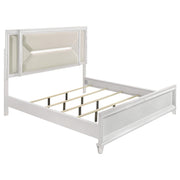 Cabecera LED para cama California King de 64 pulgadas de Marmore, color blanco