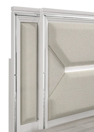 Cabecera de cama con paneles LED Marmore de 64 pulgadas, color blanco
