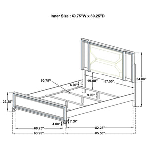Cabecera de cama con paneles LED Marmore de 64 pulgadas, color blanco