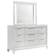 Cómoda Marmore de 9 cajones y espejo LED blanco
