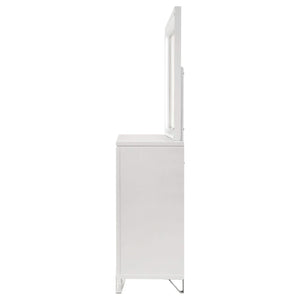 Cómoda Marmore de 9 cajones y espejo LED blanco