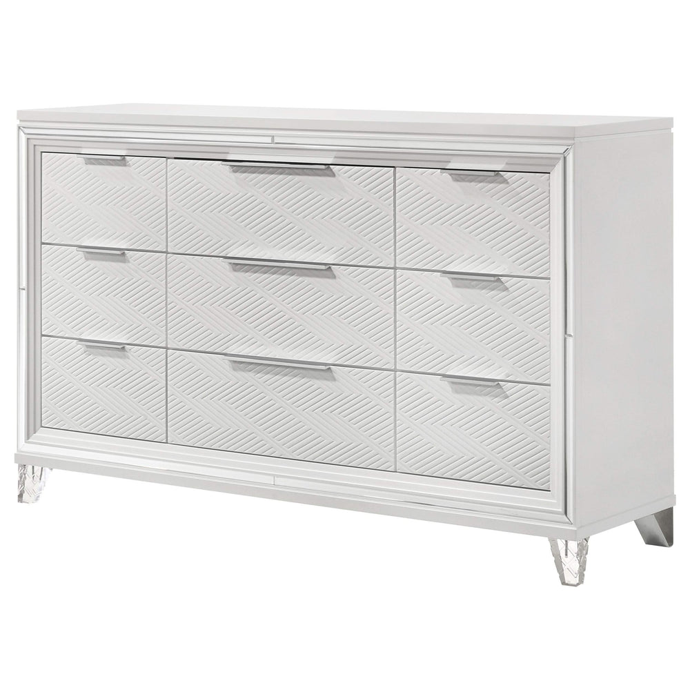 Cómoda Marmore de 9 cajones blanca