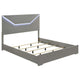 Ives Eastern King Panel Bed LED Headboard Grey High Gloss