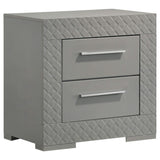 Juego de dormitorio Ives de 5 piezas tamaño Queen, gris de alto brillo