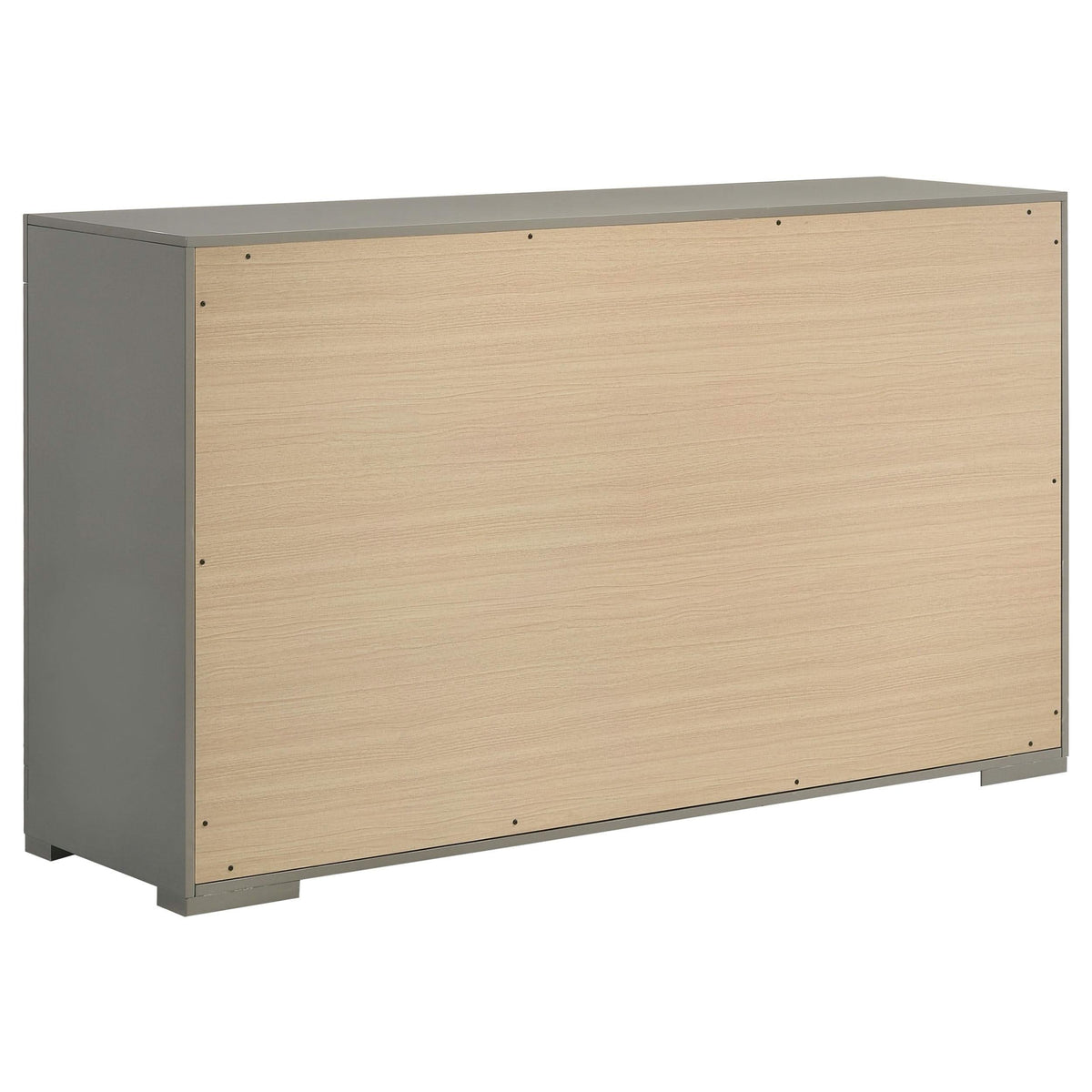 Juego de dormitorio Ives de 5 piezas tamaño Queen, gris de alto brillo