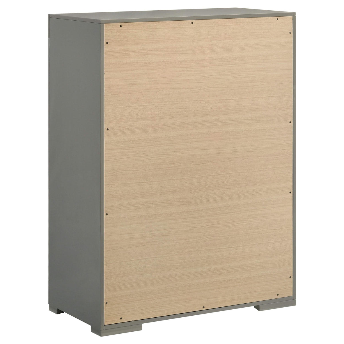 Juego de dormitorio Ives de 5 piezas tamaño Queen, gris de alto brillo