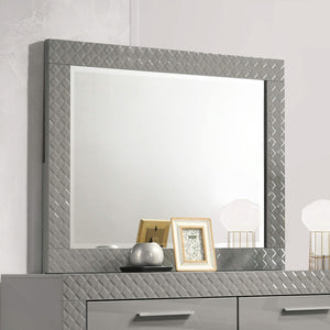Espejo tocador Ives gris de alto brillo