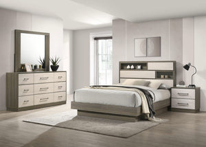 Juego de dormitorio Fenwick de 4 piezas en roble gris
