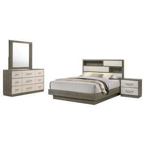 Juego de dormitorio Fenwick de 4 piezas en roble gris