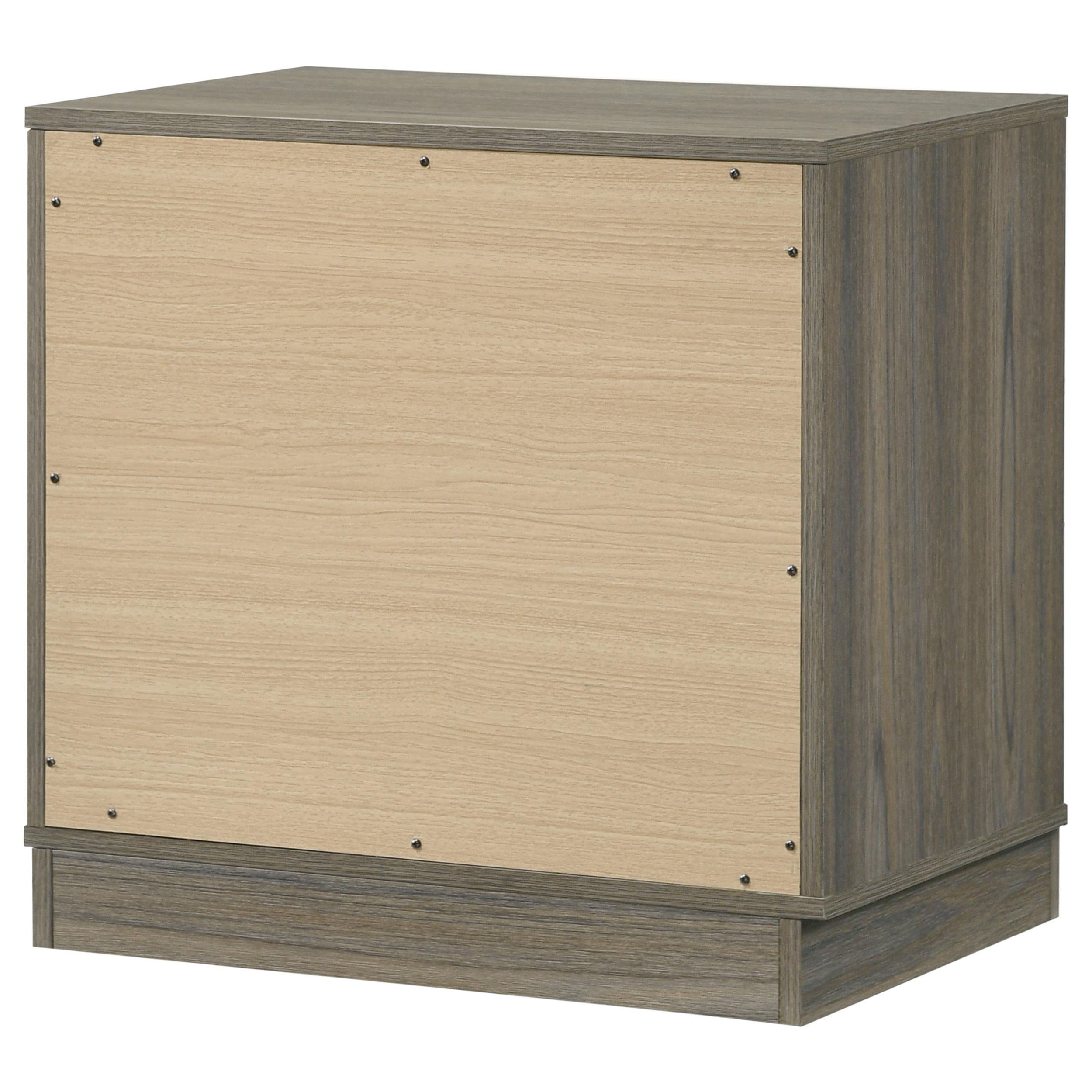 Fenwick 2-drawer Nightstand Bedside Table Grey Oak