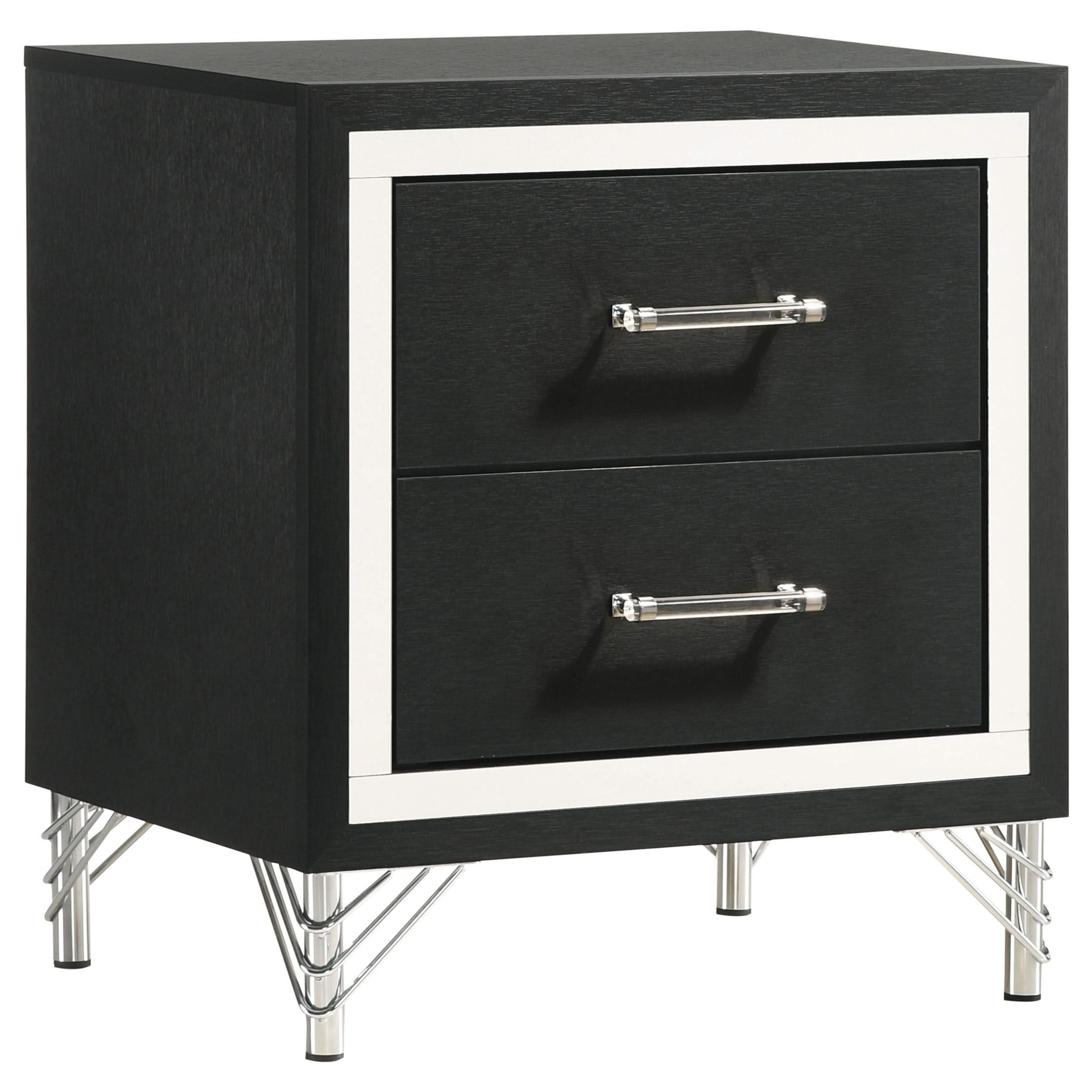 Juego de dormitorio Lucia Queen de 4 piezas en gris y negro