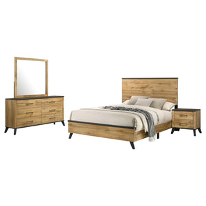 Juego de dormitorio Kaywood de 4 piezas tamaño Queen en pino natural