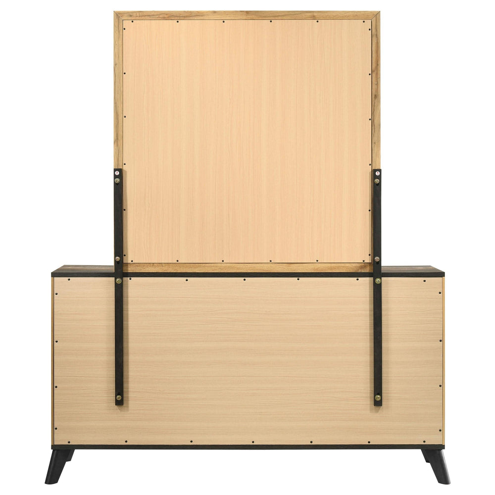 Cómoda Kaywood de 6 cajones y espejo de pino natural