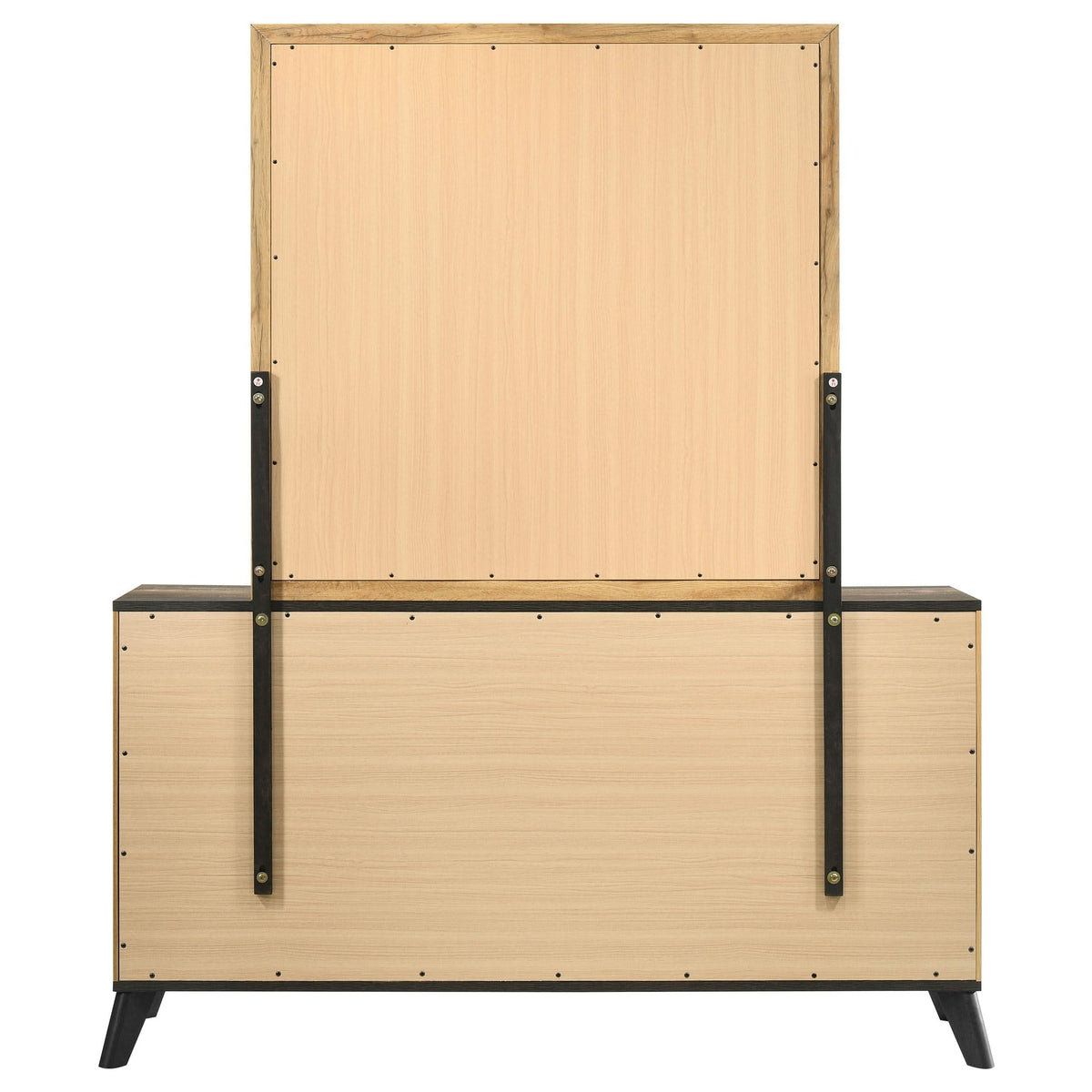 Cómoda Kaywood de 6 cajones y espejo de pino natural