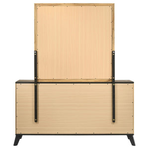Cómoda Kaywood de 6 cajones y espejo de pino natural