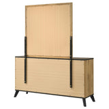 Cómoda Kaywood de 6 cajones y espejo de pino natural