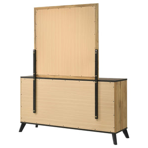 Cómoda Kaywood de 6 cajones y espejo de pino natural