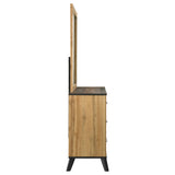 Cómoda Kaywood de 6 cajones y espejo de pino natural