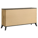 Cómoda Kaywood de 6 cajones de pino natural