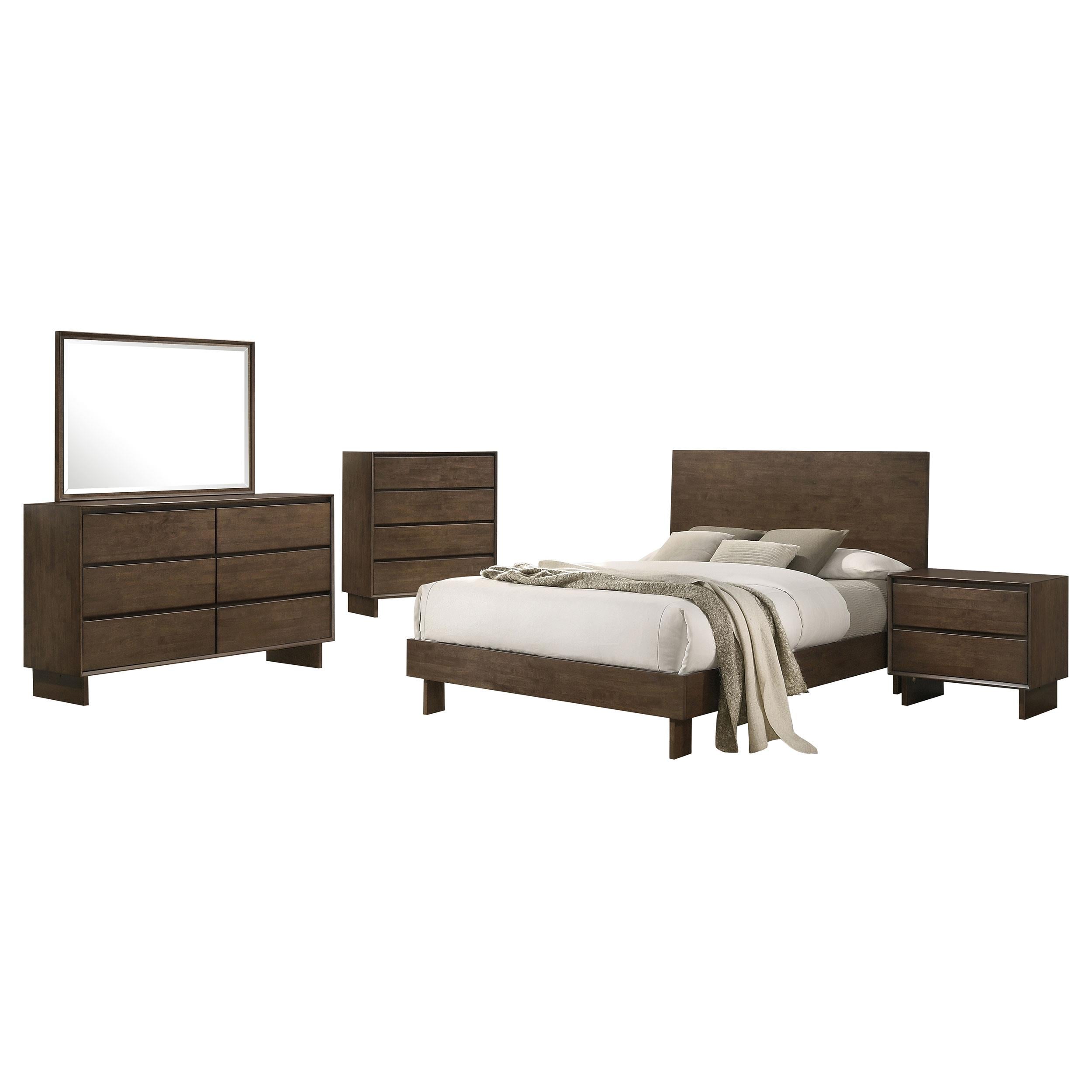 Glenwood 5-piece Eastern King Bedroom Set Warm Brown