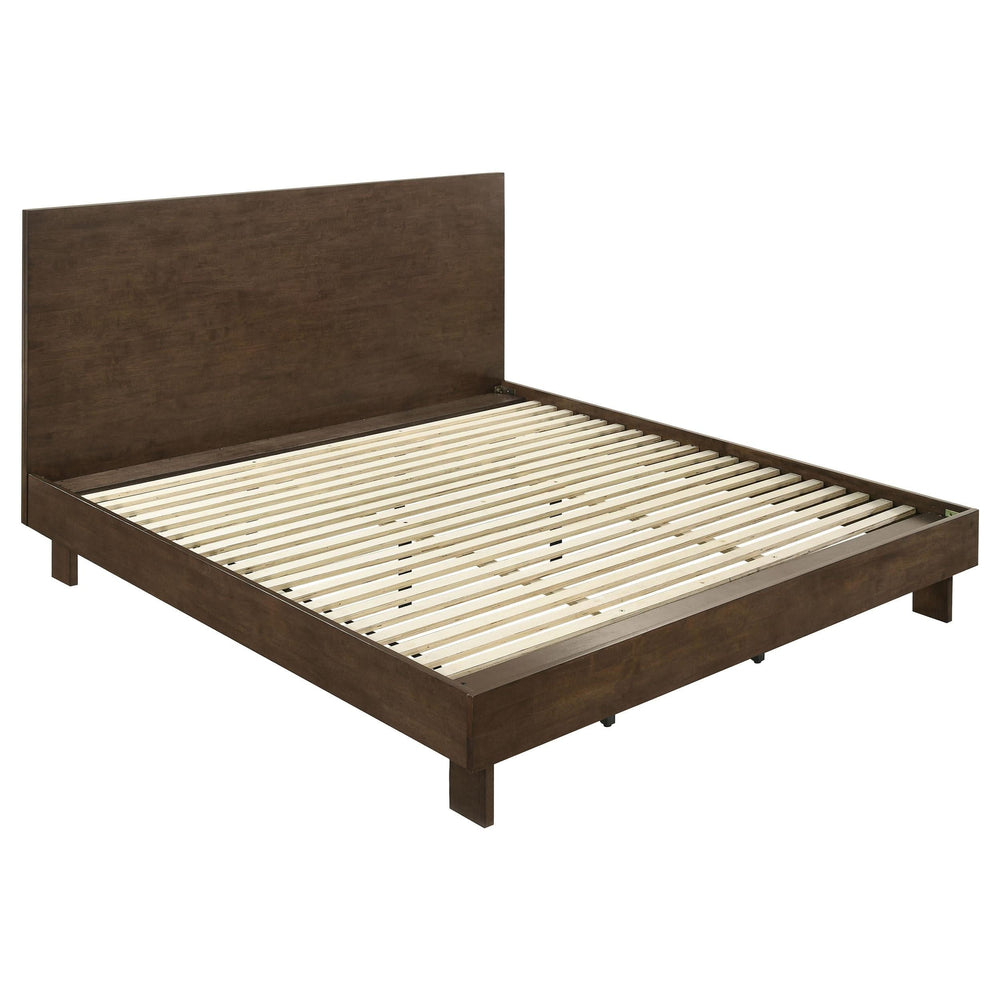 Cama Glenwood Eastern King de 48 pulgadas con plataforma y paneles, color marrón cálido