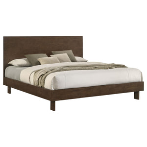 Cama Glenwood Eastern King de 48 pulgadas con plataforma y paneles, color marrón cálido
