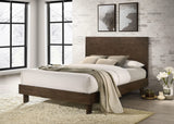 Cama Glenwood Queen de 48 pulgadas con plataforma y paneles en marrón cálido