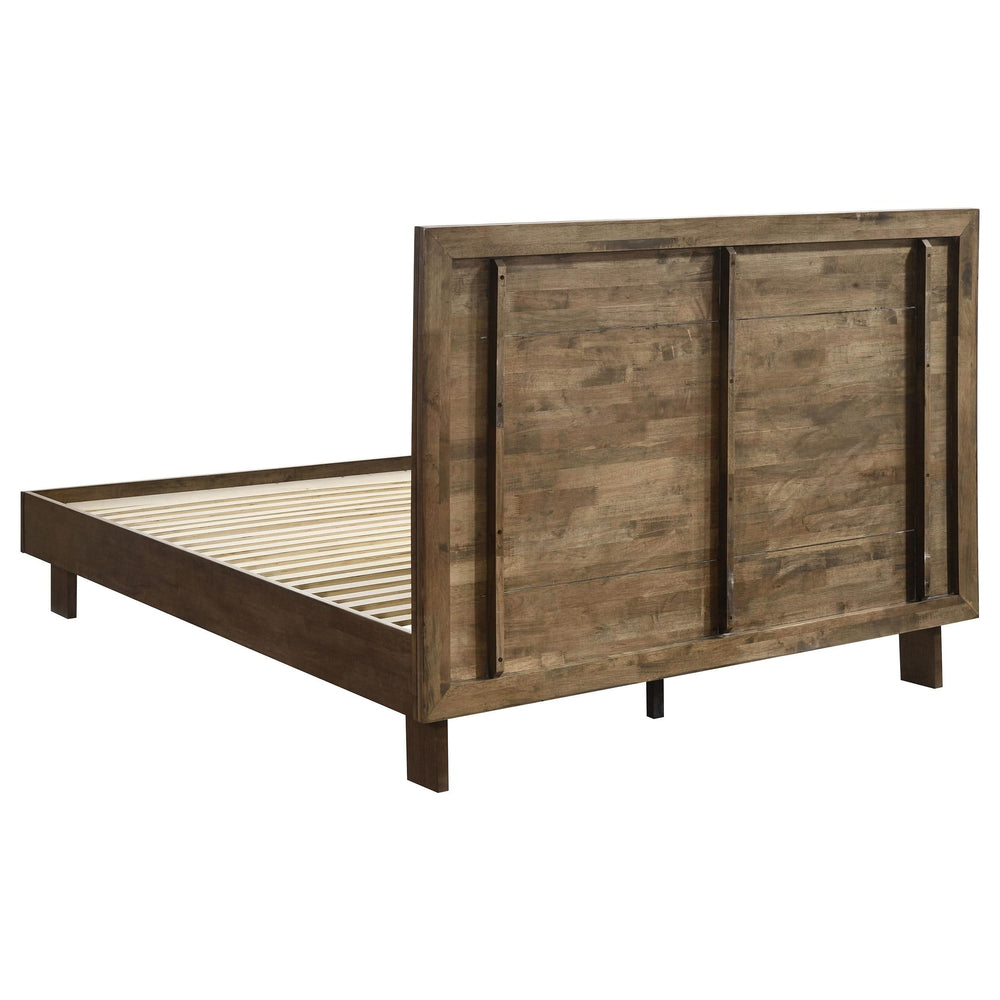 Cama Glenwood Queen de 48 pulgadas con plataforma y paneles en marrón cálido