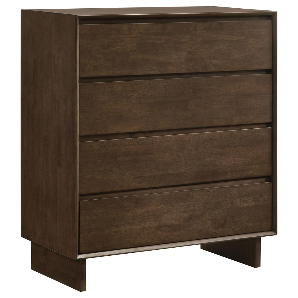Cómoda Glenwood de 4 cajones en marrón cálido