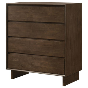 Cómoda Glenwood de 4 cajones en marrón cálido