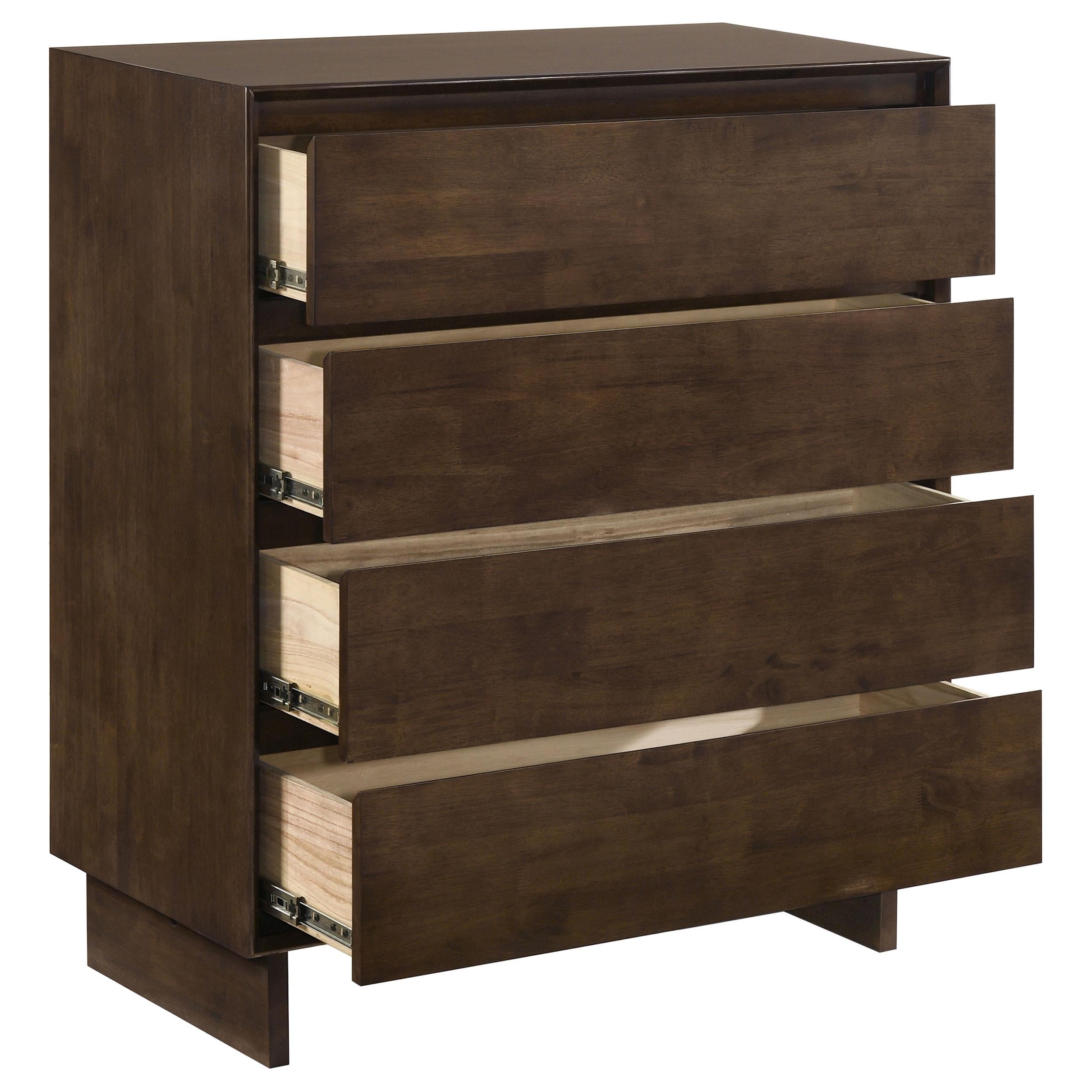 Glenwood 4-drawer Chest of Drawers Warm Brown
