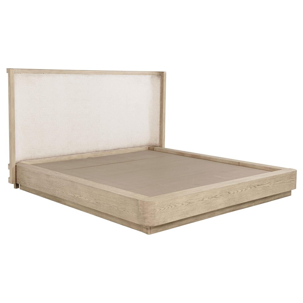Cama Kailani Eastern King de 49 pulgadas con respaldo de alas, color roble beige