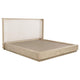 Cama Kailani Eastern King de 49 pulgadas con respaldo de alas, color roble beige
