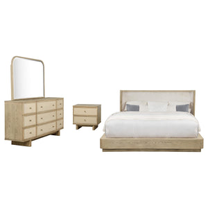 Juego de dormitorio Kailani de 4 piezas tamaño queen en roble beige