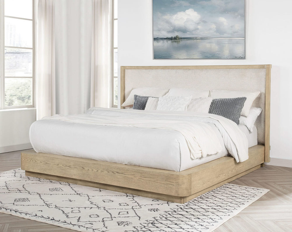 Kailani 49-inch Queen Wingback Bed Beige Oak