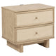 Mesita de noche Kailani de 2 cajones, roble beige