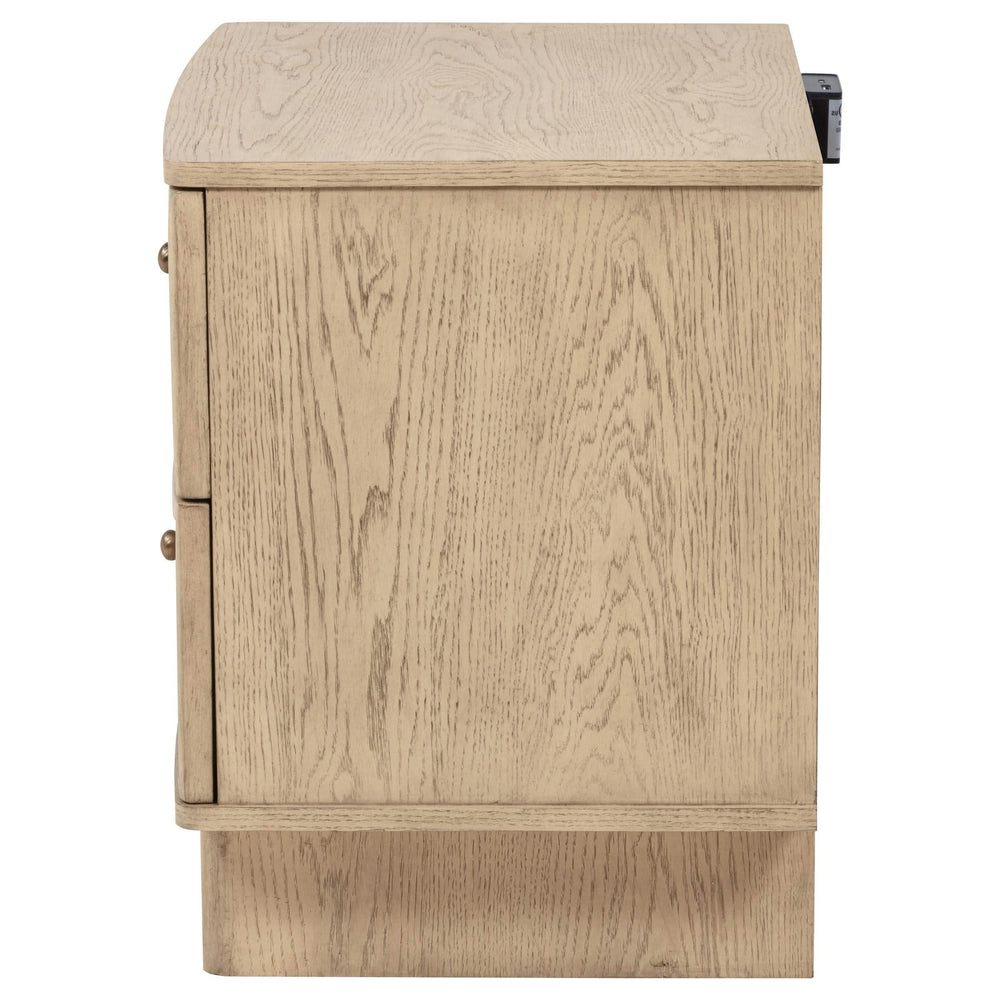 Mesita de noche Kailani de 2 cajones, roble beige