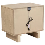 Mesita de noche Kailani de 2 cajones, roble beige