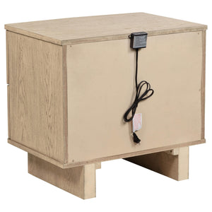 Mesita de noche Kailani de 2 cajones, roble beige