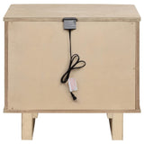Mesita de noche Kailani de 2 cajones, roble beige