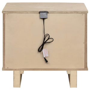 Mesita de noche Kailani de 2 cajones, roble beige