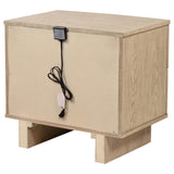 Mesita de noche Kailani de 2 cajones, roble beige