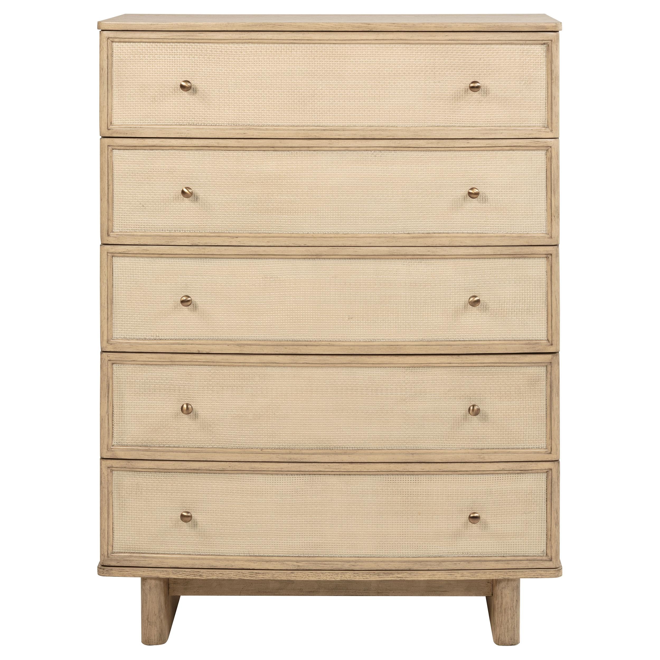 Kailani 5-drawer Bedroom Chest of Drawers Beige Oak