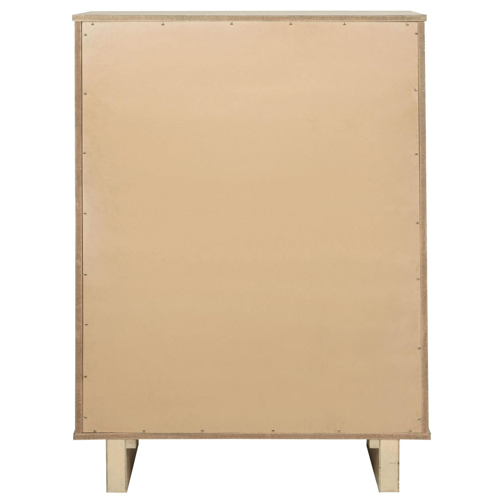 Cómoda de dormitorio Kailani de 5 cajones en roble beige
