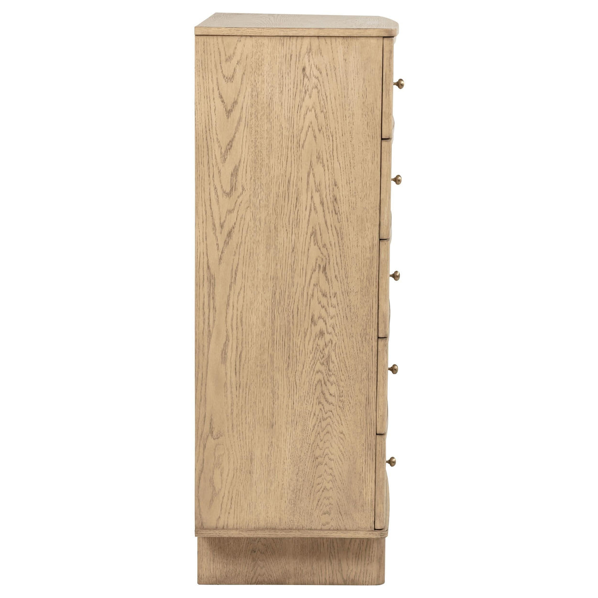 Cómoda de dormitorio Kailani de 5 cajones en roble beige