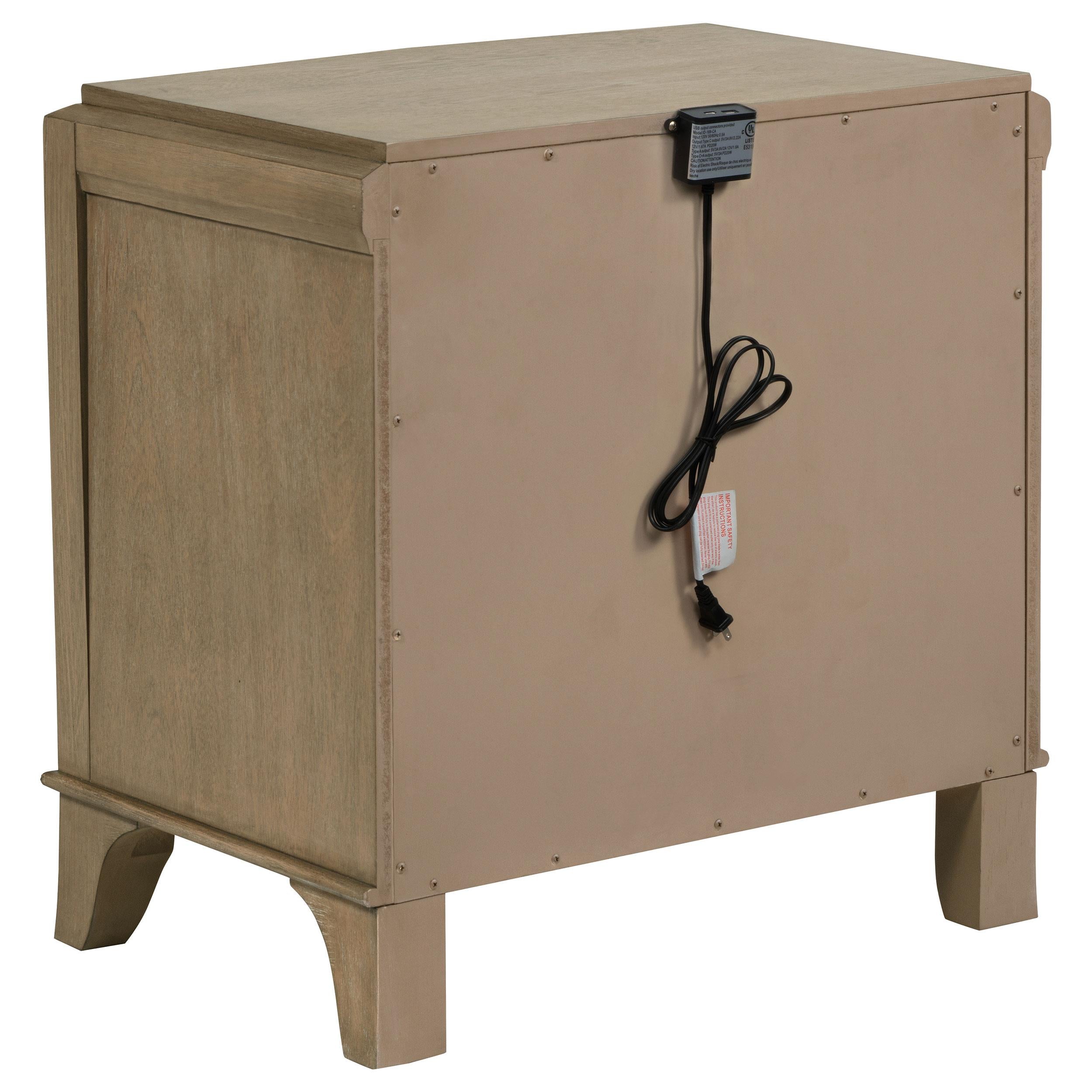 Revello 2-drawer Nightstand Bedside Table Washed Mango