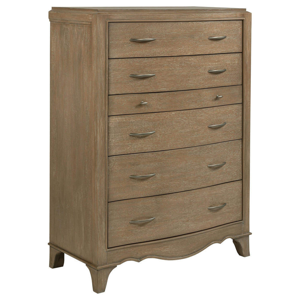 Cómoda de dormitorio Revello de 6 cajones en mango lavado