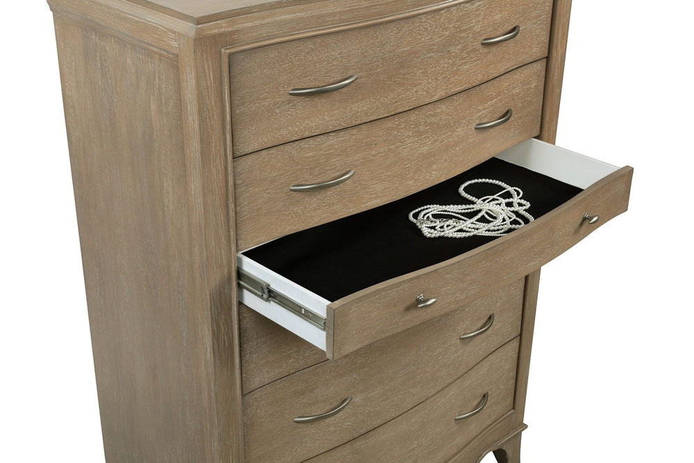 Cómoda de dormitorio Revello de 6 cajones en mango lavado