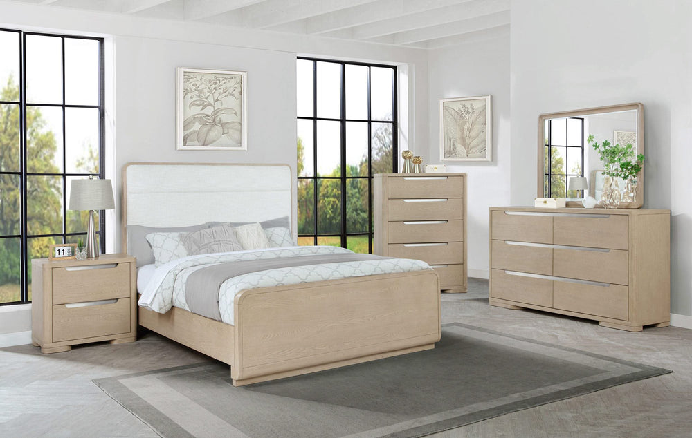Juego de dormitorio Ladera de 5 piezas Eastern King, olmo claro