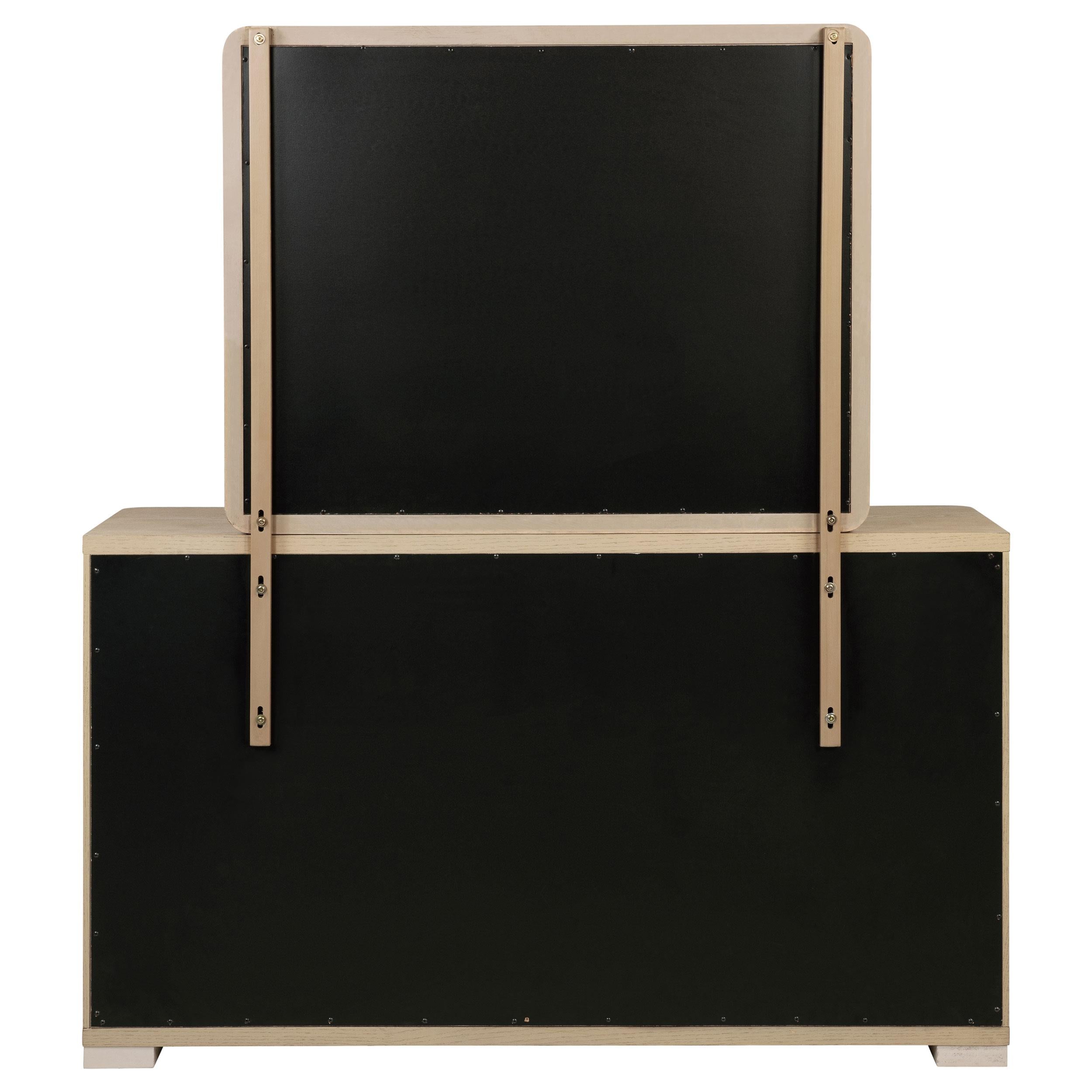 Ladera 6-drawer Bedroom Dresser and Mirror Light Elm